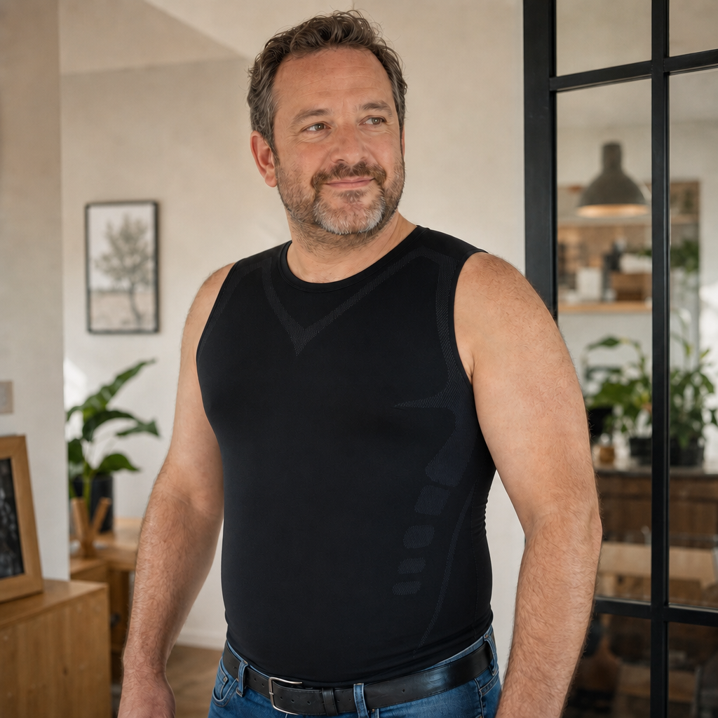 Silhouette lissée par la compression ciblée du débardeur Axamey