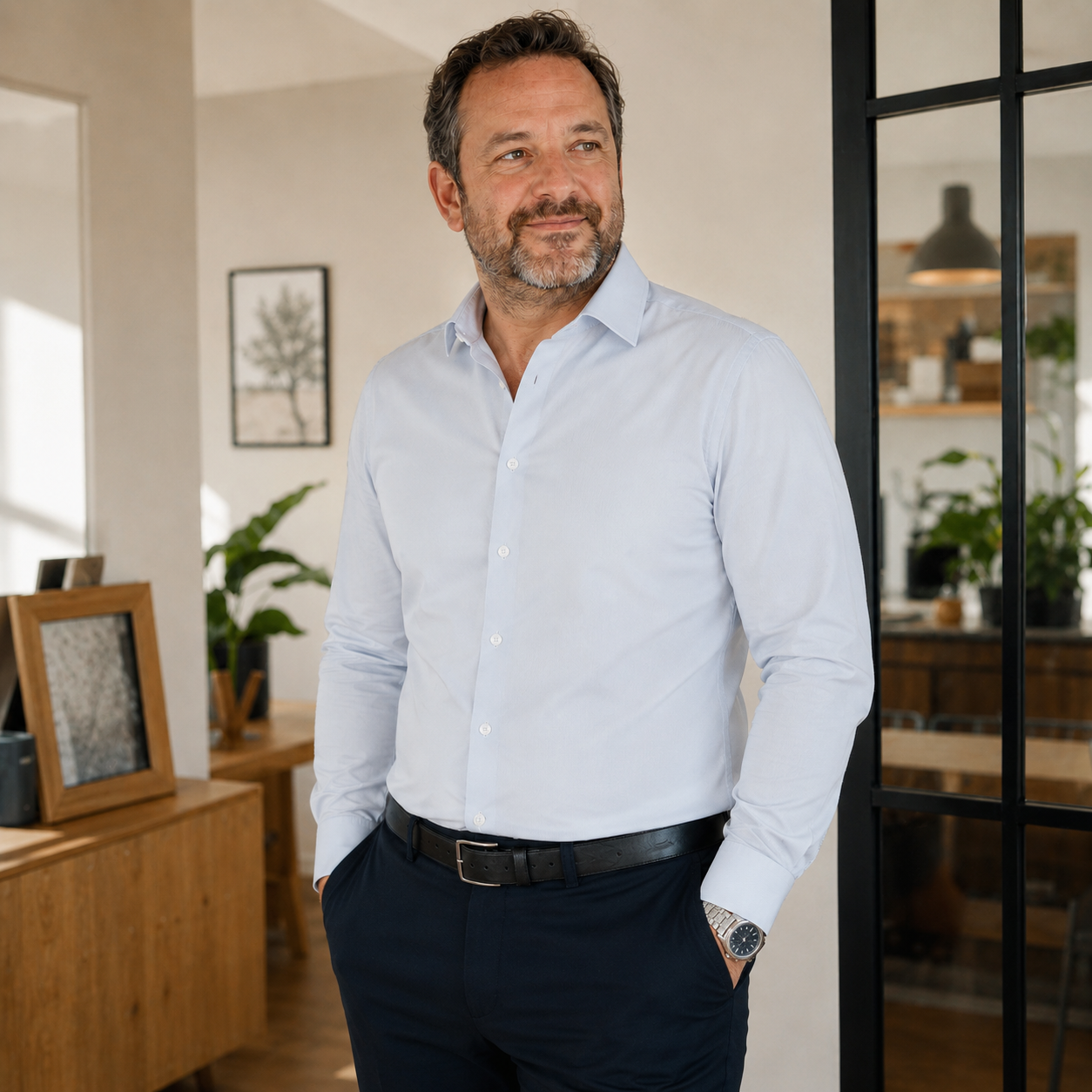 Débardeur Axamey invisible sous une chemise habillée